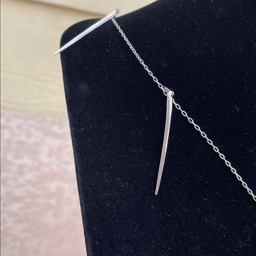 Alexis Bittar Silver Spike Pendant Necklace